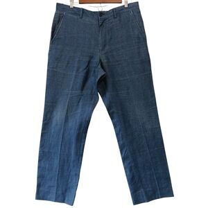 Lamborghini Tonino Pants‎ Sz 36 Blue Cotton Flat Front Italian Designer